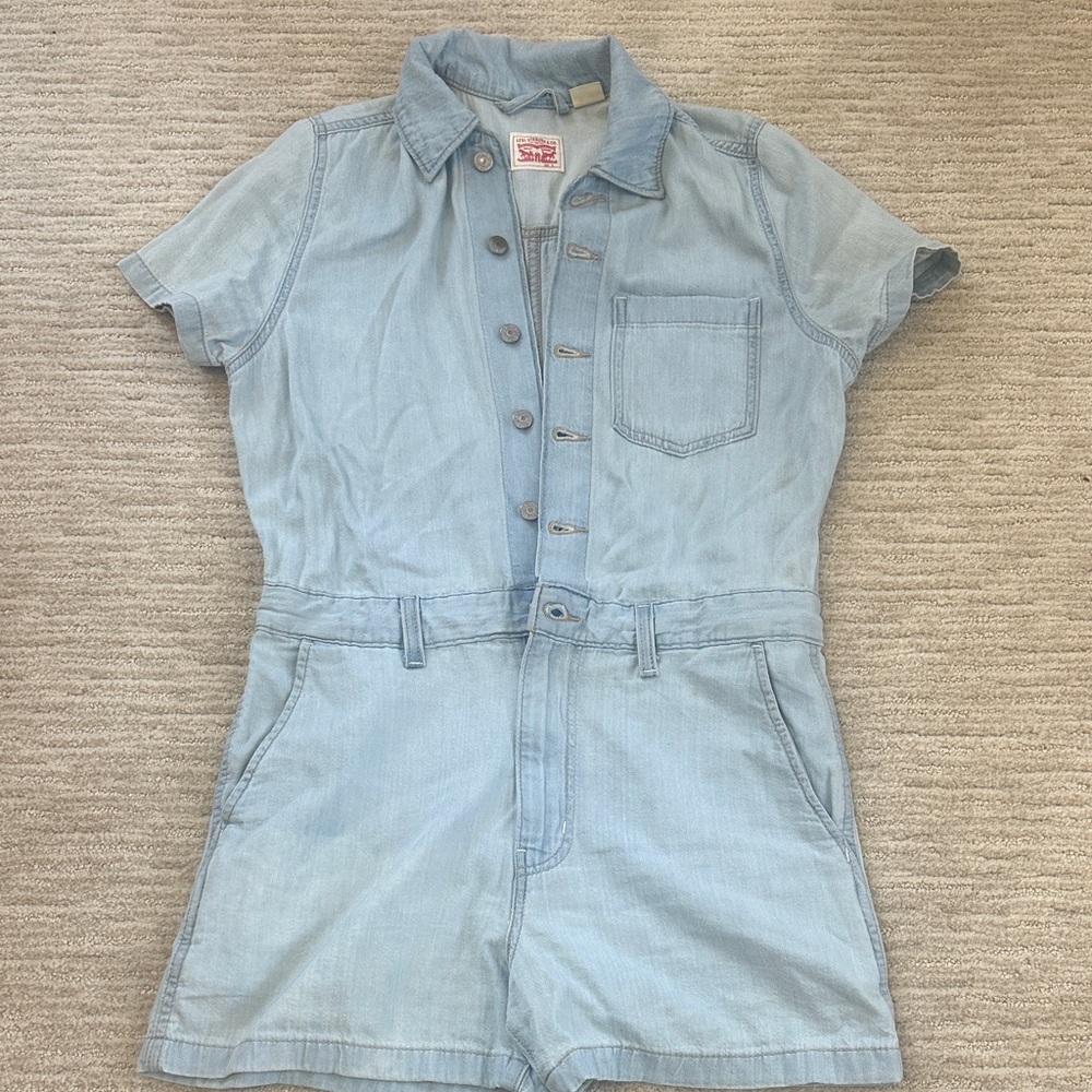 Levi's Kids Light Blue Denim Romper